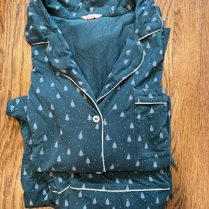 Eberjey Gisele Tencel Modal Long PJ Set in Green Trees